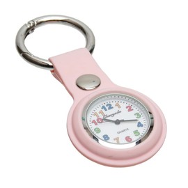 Grandios GD-KIDSCLOCK Nurse Watch, Kids Watch, Pocket Watch, Key Holder, Inverted Watch, Small Size, Mini, Compact, Easy to Read, Pink