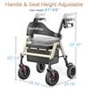 Soundfuse Rollator Walkers for Seniors with Seat, Foldable Lightweight Rolling