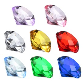 PATIKIL 8pcs Diamond Shape Crystal Paperweight 30mm/1.18" Crystal Paperweight for Home Office Desk Decoration Wedding Party Jewelry Decoration,Multicolor