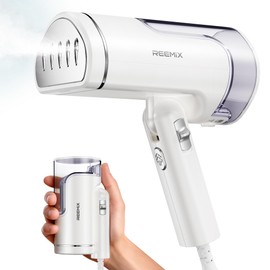 Reemix Portable Garment Steamer, Powerful Foldable Handhled Steamer 1300W, Travel Size Steamer For Clothes 20S Fast Heat-up, Fabric Steamer for Home & Travel, 120V Only (White)