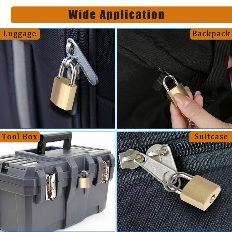 Fuaxat 10Pack Small Locks with Same Keys, 3/4" (20mm) Wide