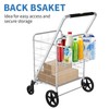 Supenice Jumbo Shopping Cart with Double Basket Grocery Folding Cart