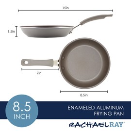 Rachael Ray Cook + Create Nonstick Frying Pan/Skillet, 8.5 Inch, Gray