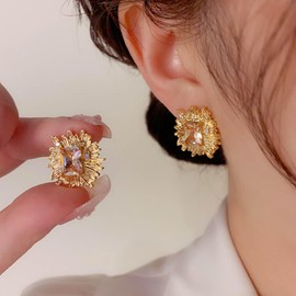 Eviarli Vintage Crystal Earrings Gold Burst Earrings Bohemian Rhinestone Earrings Jewelry for Women and Teen Gifts