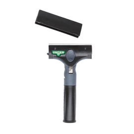 Unger Commercial ErgoTec® Ninja 4" Glass Scraper with Blade and Safety Cap – Adjustable Angle for Efficient Window Cleaning EN100