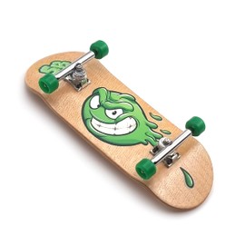 SPITBOARDS 34 mm x 96 mm Pro Fingerboard Set-Up (Complete) | Real Wood Deck | Pro Trucks with Lock Nuts and Pro Bushings | Polyurethane Pro Wheels with Bearings | Slimeball (Wood Version)