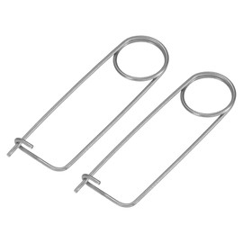M METERXITY 2-Pack Brooch Shape Cotter Safety Pin, 2x58mm Stainless Steel Pins Quick Lock Brooch Fastener for Garden/Lawn/Farm Hook, Heavy Retainer Clips