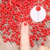 Map Tacks Push Pins Small Size 300 Packs (Red, 1/5