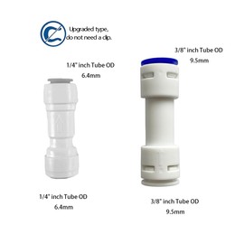 TSnsfCerti 1/4"& 3/8" Push to Connect One Way Check Valve for Reverse Osmosis Water Filter Water Line,NSF Certified Plastic Quick Connect RO Fittings （4 pcs+2 pcs）