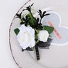 MAFELOE Corsage Boutonniere Set of 2 Pieces, White+Black (Y3-GH)