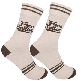 FUNATIC Free Ballin' Socks for Men Women | Best Gift Idea with Funny Saying and Picture | Crazy Outfit Lover Design Present | Best Adult Dude Party Accessory | Guy Birthday Holiday Apparel Accessories