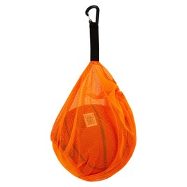 Sports Ball Mesh Bag, 25x31cm Polyester Drawstring Backpack with Inner Pocket, Portable Carry Bag for Basketball, Soccer, Volleyball (Orange)