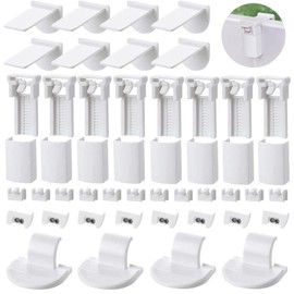 48 Pieces Roller Blind Clamp Support, White No Drilling Blind Fixing Bracket, Heavy Duty Pleated Blinds Mounting Holder Fittings, Adjustable Pleated Curtain Clamp Bracket for Replacement Accessories