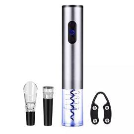 Brentwood Electric Wine Bottle Opener w Foil Cutter, Vacuum Stopper, & Aerator