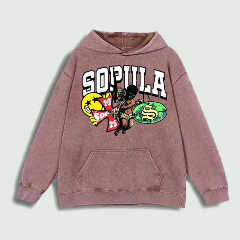 SOPILLA Street Graphic Hoodie 100% Cotton US Warehouse 6 ColorsColor: