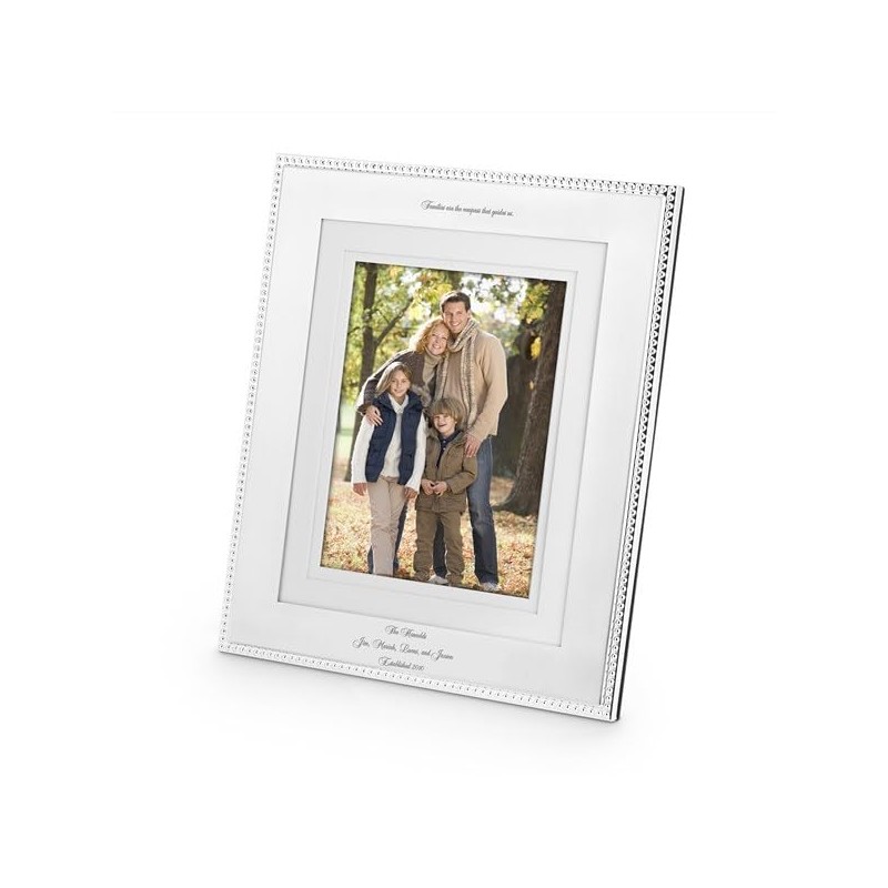 THINGS REMEMBERED Engraved Silver Beaded 8x10 Picture Frame- Vertical/Portrait (Free