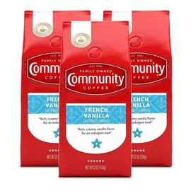 Community Coffee Premium Ground Coffee, French Vanilla Flavored, Medium Roast, 1