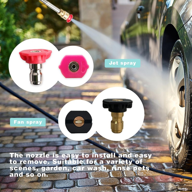 YunGuoGuo High Pressure Hose Nozzle for Garden Car,Heavy Duty Metal