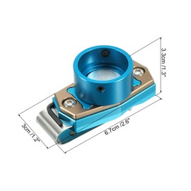 PATIKIL Magnetic Billiard Chalk Holder Round Aluminum Alloy Pool Billiard Cue Chalk Case with Belt Clip for Snooker Sports Accessories Blue Brown