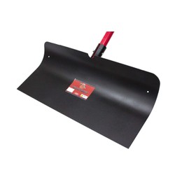 Bully Tools Steel Snow Pusher – 16-Gauge Heavy Duty Wide Snow Shovel for Walkways & Driveway Clearing with Steel Head & Long Fiberglass Handle, Lightweight Winter Tool – 100% Made in The USA, 24-Inch