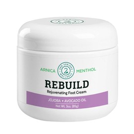REBUILD - Fast-Acting Rejuvenating Skinceutical Foot Relief Cream, 3 Oz All Natural Repair Cream for Dry Cracked Feet & Heels with Arnica, Vitamins B5 & E, Aloe Vera & Shea Butter to Replenish & Soften Feet