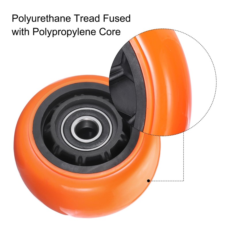 sourcing map 4 Inch Caster Wheels, Polymer on Steel Wheel