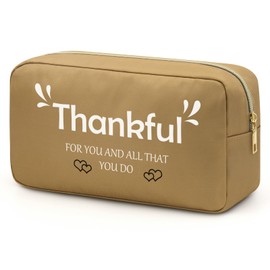 Jielahua Thank You Gift Makeup Bags Thank You Farewell Gift for Women Toiletry Bags for Traveling Appreciation Gifts for Mom Teacher Boss Coworker Friends Coach Thanksgiving Gift Cosmetic Bag Pouch