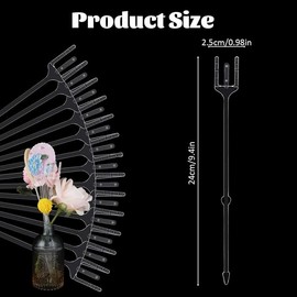 Plastic Flower Card Holder Clips, 80Pcs Clear Straight Head Picks for Photos, Names, Place Cards - Floral Picks Stick for Flower Arrangements