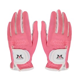 MAZEL Kids Golf Gloves for Boys Girls, Right & Left Hand (1 Pair) Microfiber Breathable Junior Golf Gloves, S M L XL (Pink One Pair, S)