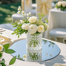 12 Pack Acrylic Round Mirrors, 10inch Round Mirrors for Centerpieces Circle Mirror Centerpieces for Table Non Glass Centerpiece Table Decorations for Wedding Home Bedroon Wall Decor,(Thickness 2mm)