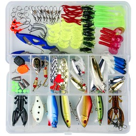 MeianJu 120-Piece Fishing Lures Kit – Pike, Bass & Saltwater Fishing | UV+Corrosion-Resistant Tackle Box | RoHS & UKCA Certified | Murky Water Performance