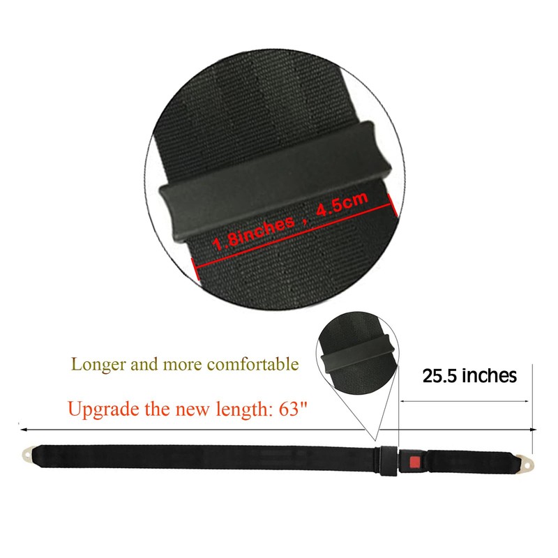 FlyFerry Universal Seatbelt 2 Points Adjustable Seat Belts for Golf
