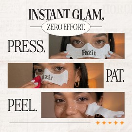 Fazit Parches de Maquillaje - Plateados - Manchas de Maquillaje Con Brillo Facial - Parches de Maquillaje Brillantes - Parches de Manchas Con Brillo Facial - Lindos Accesorios de Maquillaje Con Glitte