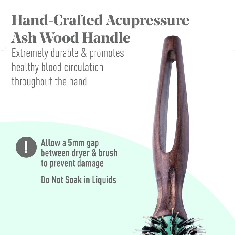 MINT Eco-Friendly Boar Bristle Round Brush for Blow Drying |