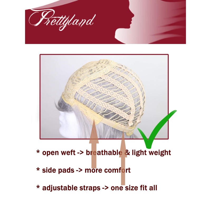 Prettyland C1297 - Mid Medium Length 45cm Straight Layered Fringed