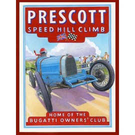 Half a Donkey Prescott Speed Hill Climb Retro Style Large Cotton Tea Towel