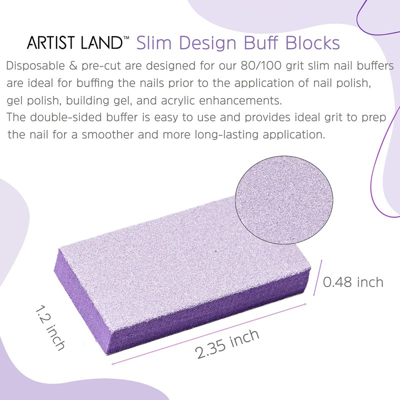 Artist Land Slim Purple Buffer Set – (80/100 Grit) -