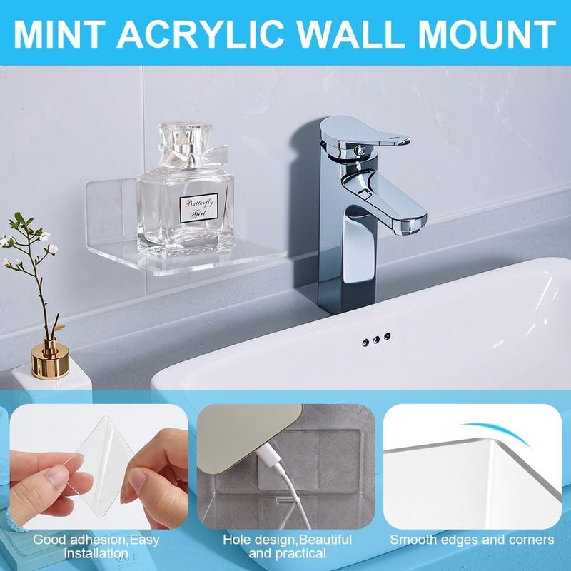 AYESY Floating Shelves for Wall,3 Pack Transparent Acrylic Shelf with