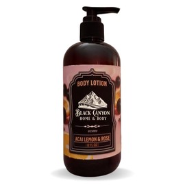 Black Canyon Acai Lemon & Rose Scented Body Lotion with Lanolin and Jojoba Oil, 12 Oz