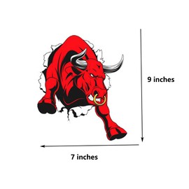 Car Stickers 6 inches Fashion car Stickers Fashion Personality Angry Bull car Stickers Left and Right 2PCS (Style 2)