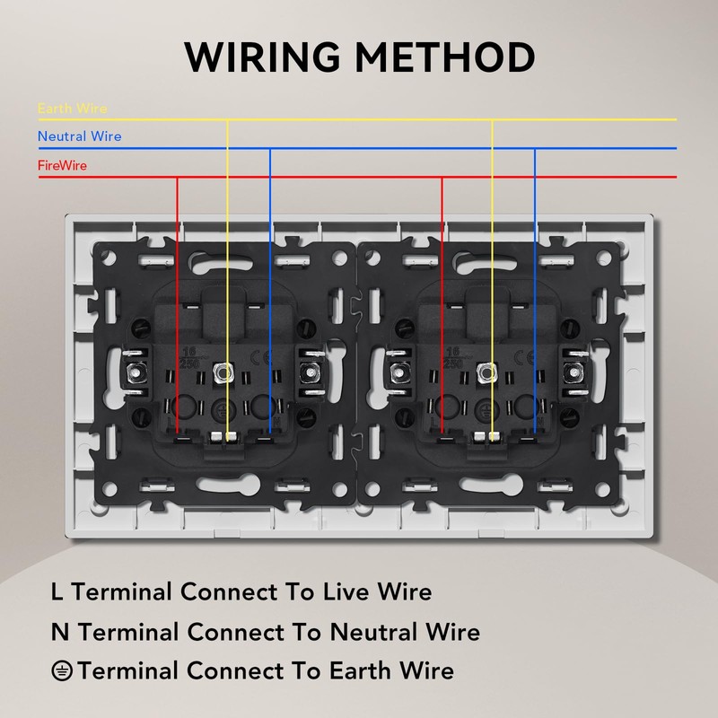 BSEED Schuko Socket Double EU Standard Single Wall Socket Crystal