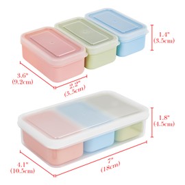 Linkidea 4 Set Snack Containers with 3 Removable Compartments, Reusable Food Prep Storage Box with Lids, Safe in Refrigerators, Microwaves, Dishwashers (1)