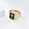 PAMTIER Men's Vintage 15mm Cross Crucifix Biker Ring Gold Size