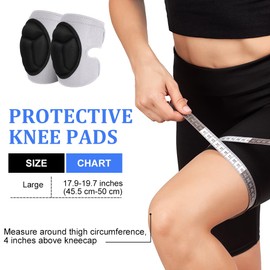 AOOWU 1 Pair Knee Pads Work, 20MM Thick Knee Pads Gardening, Knee Pads for Men and Women, Anti-Slip Collision Avoidance Knee Sleeve for House Cleaning, Construction, Flooring, Garden, Grey