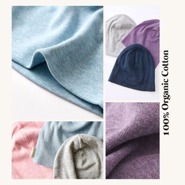 CHARM Gorro orgánico para niños pequeños – algodón holgado para niños cálido gorro de punto para niñas, Azul marino/flor y brillo, 2-6 Años