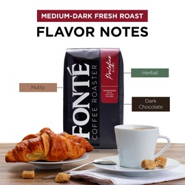Fonte Coffee Roaster - Whole Bean Coffee - Medium-Dark Fresh Roast - Roasted in Seattle - Single Origin - Herbal, Nutty, Dark Chocolate - 12 oz - Portofino