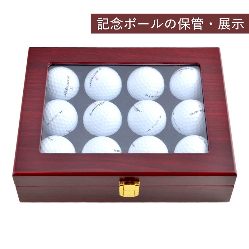 COZENTA Golf Ball Display Collection Case Showcase Storage Box Wood