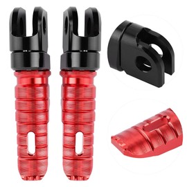 Yctze 1 Pair of Motorcycle Footpegs,Front Foot Pegs Aluminum Alloy Motorbike Pedals for Ninja Z125 PRO Z250/SL Z400 Z900 (red)