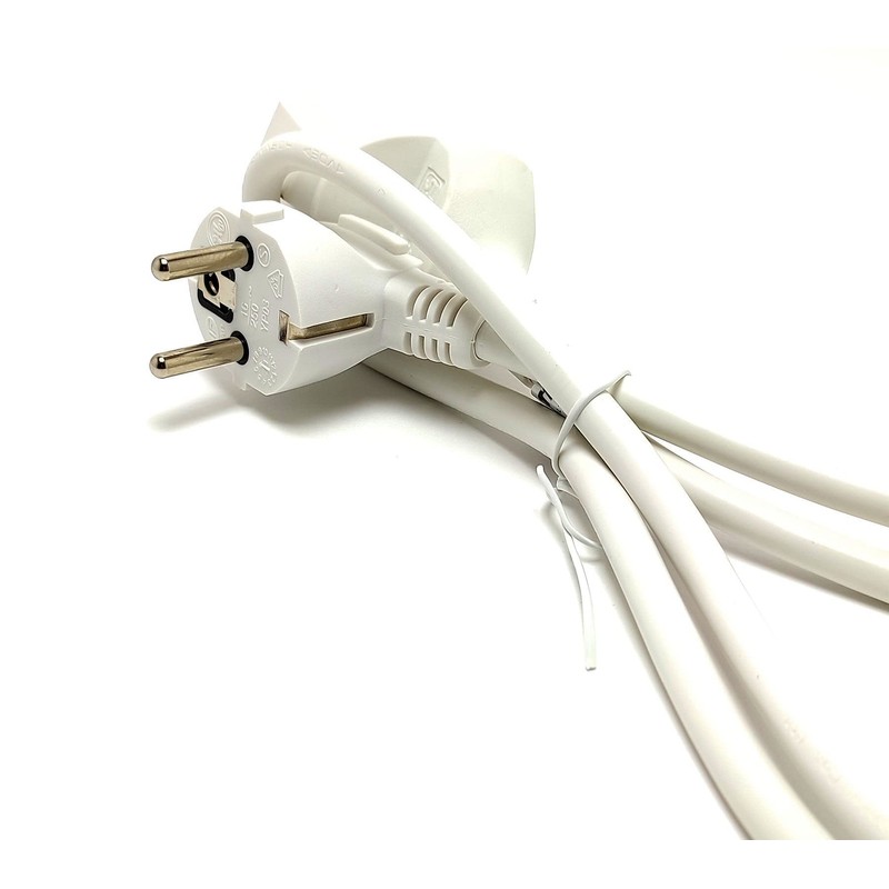 1m 3680W 16A 230V 3x1.5mm Extension Lead White H05VV-F.BL