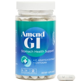 Alexsyn Amend GI All-Natural Stomach Health Support 60 Capsules - Nutraceutical for Stress-Induced Ulcer Symptoms - Supports Healing and Digestive Health with Asiatica Extract & CM Chitosan